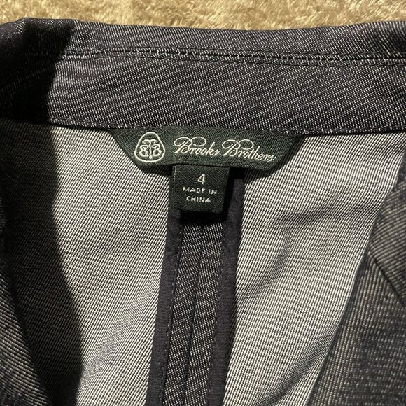 Brooks Brothers Women’s Navy Cotton Single Breasted Blazer Size 4 Silver Buttons - Picture 3 of 10
